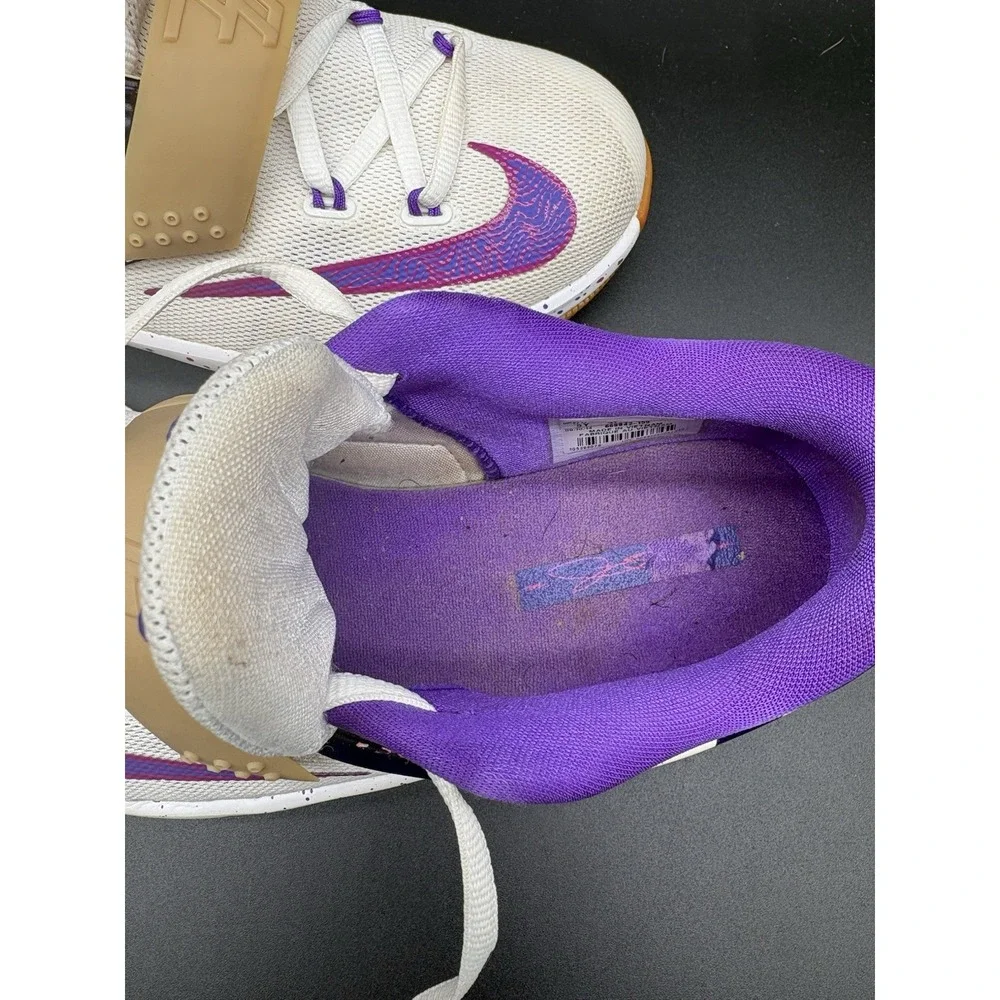 Nike KD 7 PB&J Basketball Shoes Youth 5Y White Purple Good Jelly Drip 669942-155